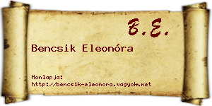 Bencsik Eleonóra névjegykártya