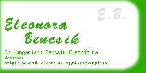 eleonora bencsik business card